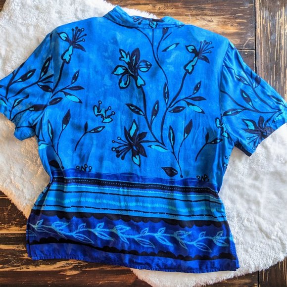 Y2K Blue Tropical Shirt - Picture 4 of 6